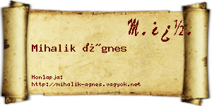 Mihalik Ágnes névjegykártya