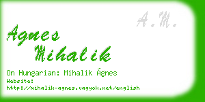 agnes mihalik business card