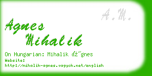 agnes mihalik business card